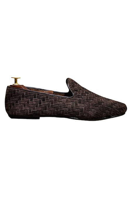 Artimen_Brown Woven Textured Loafers _at_Aza_Fashions