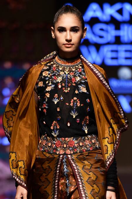 Rajdeep Ranawat_Yellow Silk Printed Jacket _Online_at_Aza_Fashions