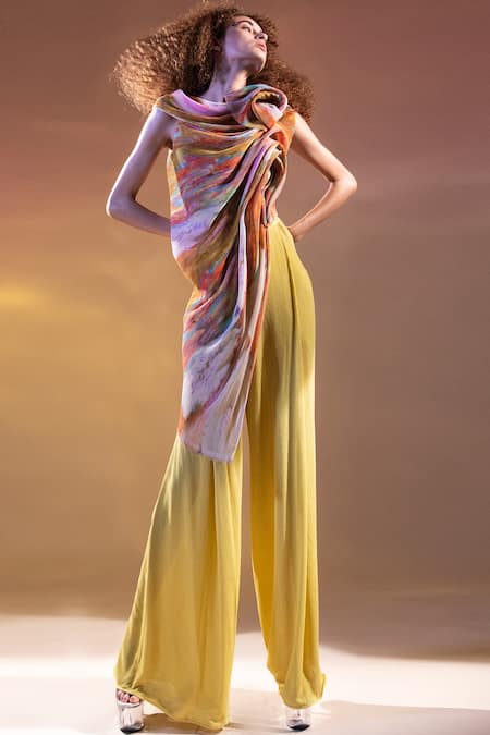 Abhishek Sharma Printed Draped Top 