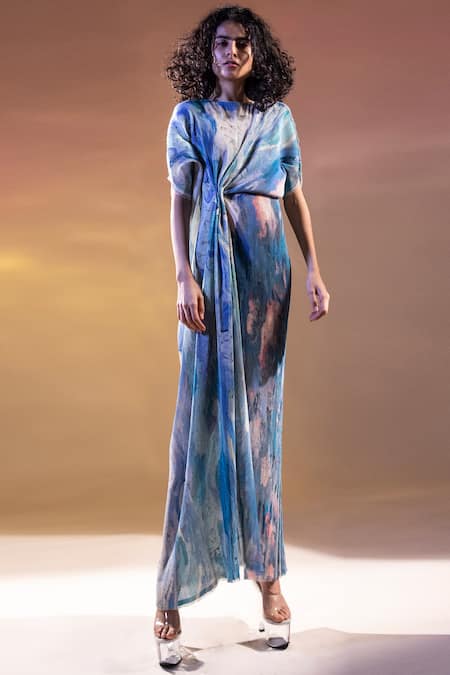 Abhishek Sharma Printed Draped Gown 