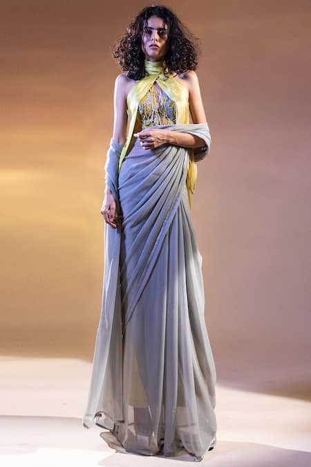 Abhishek Sharma Chiffon Saree 