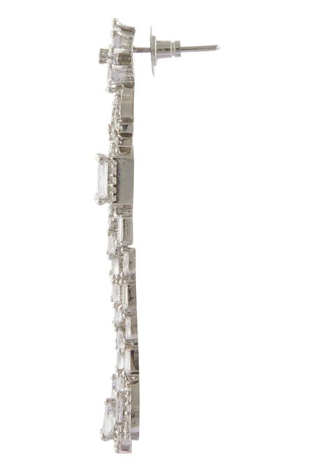 Shop_Just Shradhas_Silver Plated Crystal Dangler Earrings_Online_at_Aza_Fashions