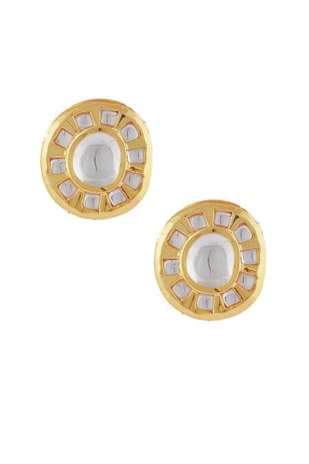 Buy_Just Shradhas_Gold Plated Imitation Diamonds Stone Necklace Set_Online_at_Aza_Fashions