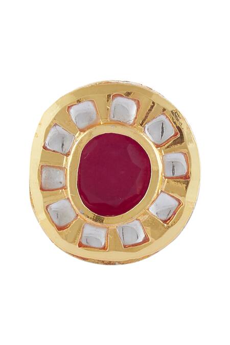 Buy_Just Shradhas_Gold Plated Diamonds, Beads Stone Necklace Set_Online_at_Aza_Fashions