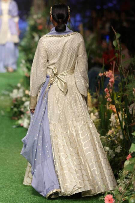 Shop Pooja Shroff Blue Chanderi Saree at Aza Fashions Shop_Pooja Shroff_Blue Chanderi Saree_at_Aza_Fashions