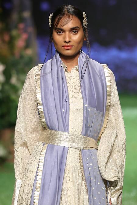 Pooja Shroff Blue Chanderi Saree Online at Aza Fashions Pooja Shroff_Blue Chanderi Saree_Online_at_Aza_Fashions