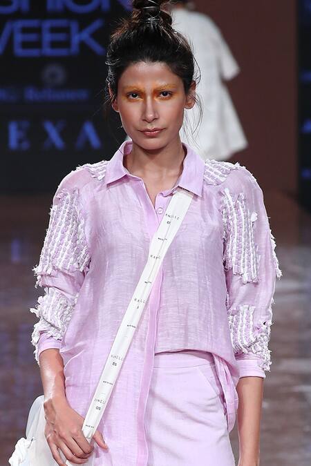 Buy_Kanelle_Purple Crushed Cotton Trousers_Online_at_Aza_Fashions