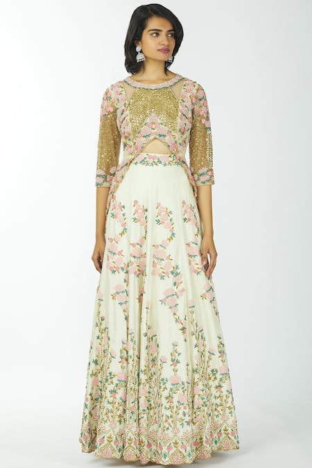 Buy Neha Mehta Couture White Silk Round Lehenga Set Online at Aza Fashions Buy_Neha Mehta Couture_White Silk Round Lehenga Set _Online_at_Aza_Fashions