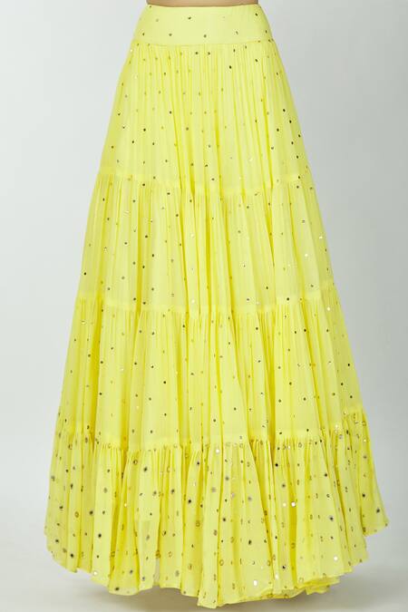 Shop Neha Mehta Couture Yellow Pure Georgette Round Embroidered Lehenga Set Online at Aza Fashions Shop_Neha Mehta Couture_Yellow Pure Georgette Round Embroidered Lehenga Set _Online_at_Aza_Fashions