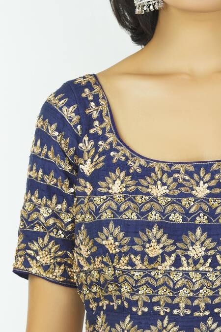 Shop Neha Mehta Couture Blue Silk Round Anarkali With Dupatta Online at Aza Fashions Shop_Neha Mehta Couture_Blue Silk Round Anarkali With Dupatta _Online_at_Aza_Fashions