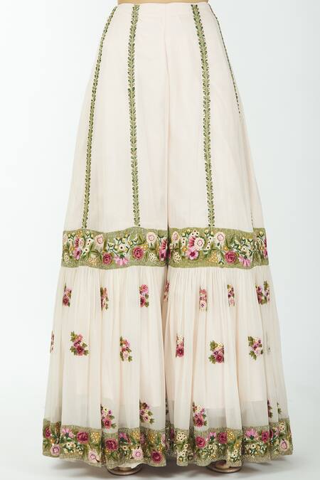 Shop Neha Mehta Couture Pink Georgette Round Embroidered Kurta Sharara Set Online at Aza Fashions Shop_Neha Mehta Couture_Pink Georgette Round Embroidered Kurta Sharara Set _Online_at_Aza_Fashions