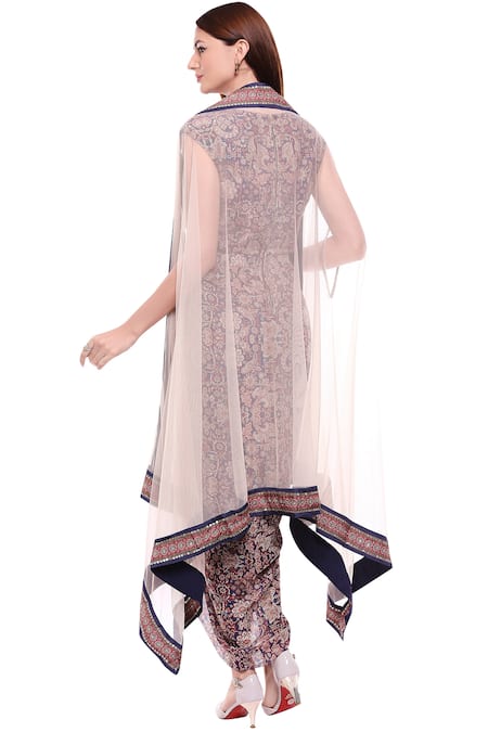 Soup By Sougat Paul Printed Dress with Cape 