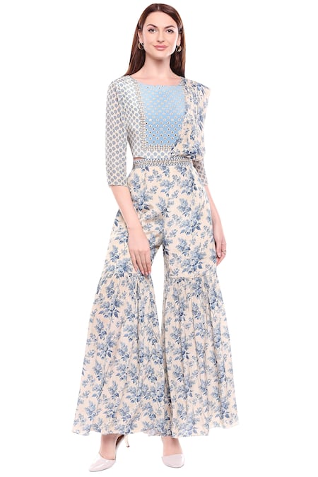 Soup by Sougat Paul Crepe Floral Printed Jumpsuit 