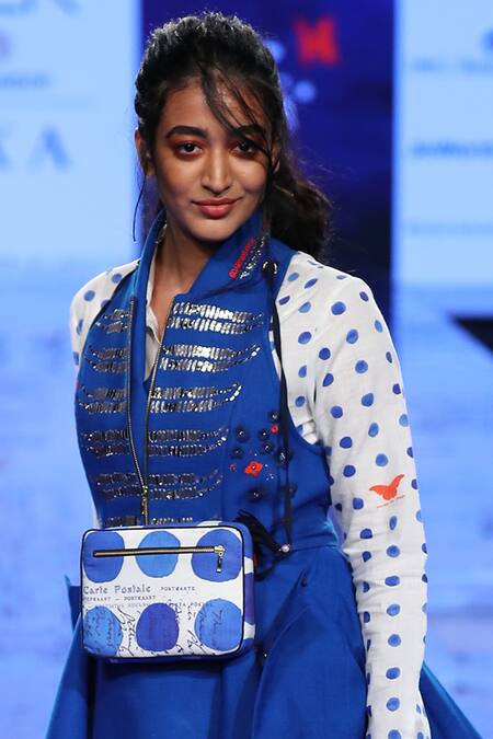 Buy_Jajaabor_White Cotton Slub Printed Dress With Jacket_Online_at_Aza_Fashions