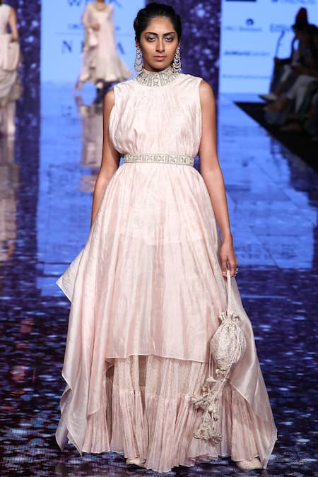 PUNIT BALANA Embellished Organza Silk Kurta Sharara Set 