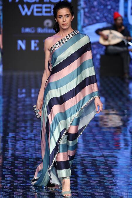 Sva By Sonam & Paras Modi_Multi Color Silk Satin Printed Top Pant Set_Online_at_Aza_Fashions