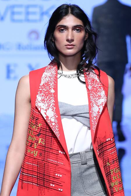 Shahin Mannan_White Jersey Round Sleeveless Top _Online_at_Aza_Fashions