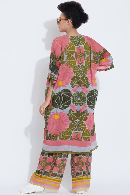 Aartivijay Gupta Green Printed Tunic Online at Aza Fashions Aartivijay Gupta_Green Printed Tunic_Online_at_Aza_Fashions