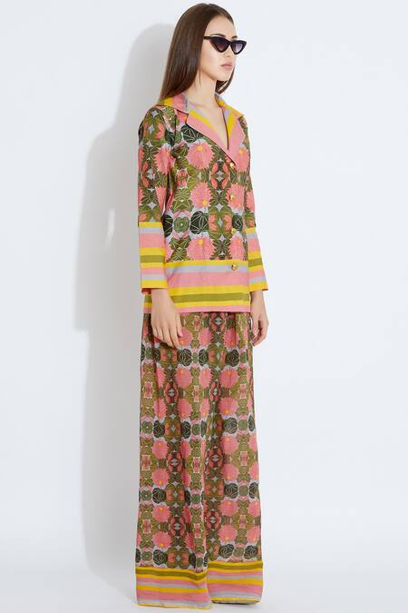 Aartivijay Gupta_Green Silk Printed Shirt_Online_at_Aza_Fashions