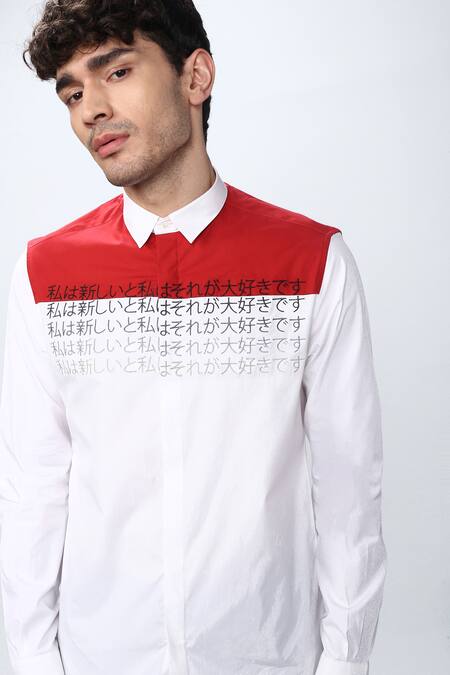 Shop_Noonoo_White Cotton Poplin Embroidered Shirt _Online_at_Aza_Fashions