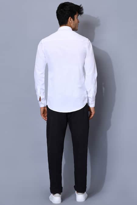 Shop Noonoo White Cotton Poplin Embroidered Shirt at Aza Fashions Shop_Noonoo_White Cotton Poplin Embroidered Shirt _at_Aza_Fashions