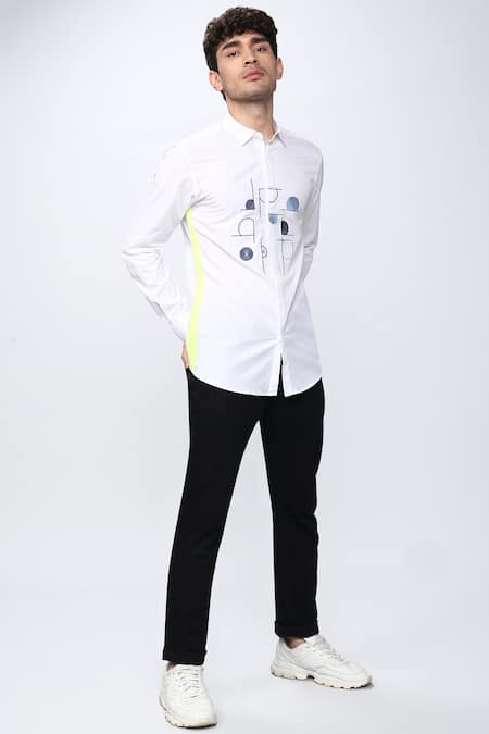 Shop_Noonoo_White Cotton Poplin Embroidered Shirt _Online_at_Aza_Fashions