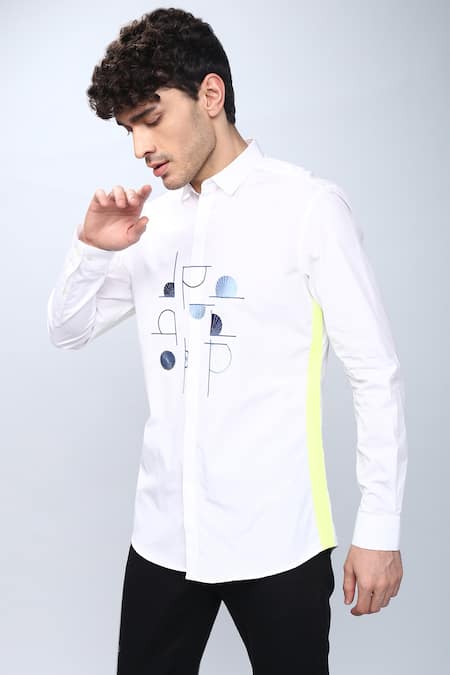 Buy_Noonoo_White Cotton Poplin Embroidered Shirt _Online_at_Aza_Fashions