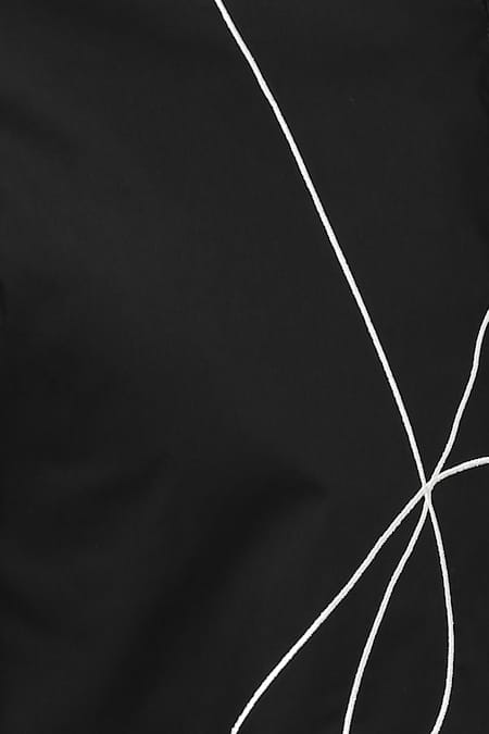 Buy Noonoo Black Cotton Poplin Embroidered Shirt Online at Aza Fashions Buy_Noonoo_Black Cotton Poplin Embroidered Shirt _Online_at_Aza_Fashions