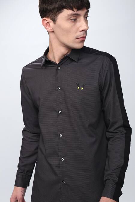 Shop_Noonoo_Grey Cotton Poplin Striped Shirt _Online_at_Aza_Fashions