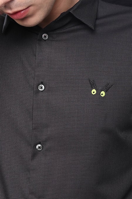 Noonoo_Grey Cotton Poplin Striped Shirt _at_Aza_Fashions