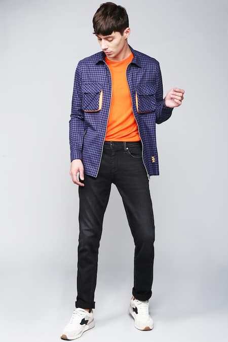 Noonoo Blue 100% Cotton Checkered Shirt 