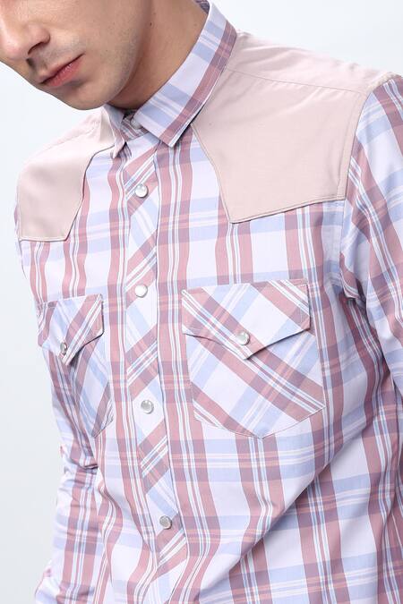 Buy Noonoo White 100% Cotton Checkered Slim Fit Shirt Online at Aza Fashions Buy_Noonoo_White 100% Cotton Checkered Slim Fit Shirt _Online_at_Aza_Fashions