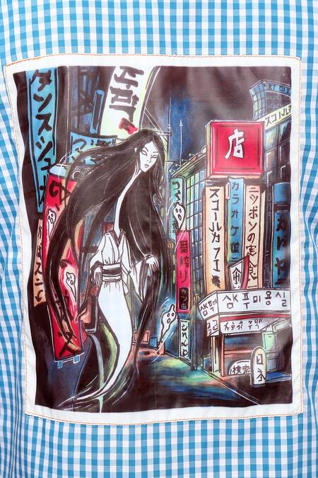 Shop_Noonoo_Blue 100% Cotton Checkered Shirt_Online_at_Aza_Fashions