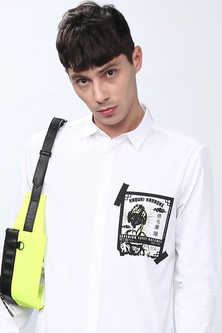 Buy Noonoo White 100% Cotton Slim Fit Shirt Online at Aza Fashions Buy_Noonoo_White 100% Cotton Slim Fit Shirt_Online_at_Aza_Fashions