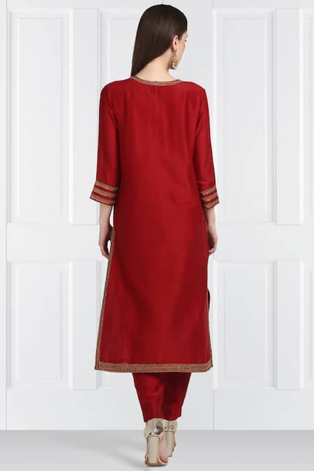 Label Earthen Silk Chanderi Kurta Set 