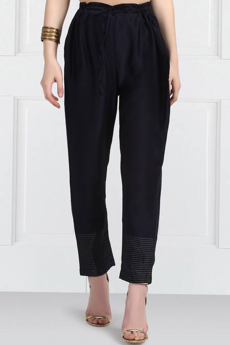 Shop_Label Earthen_Black Silk, Chanderi, Organza Sequins, Embroidery Floral Kurta Set For Kids_Online_at_Aza_Fashions