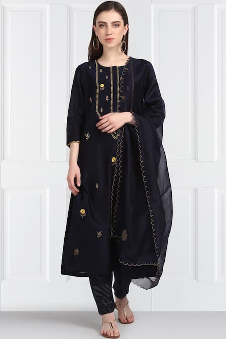 Label Earthen Silk Chanderi Kurta Set For Kids