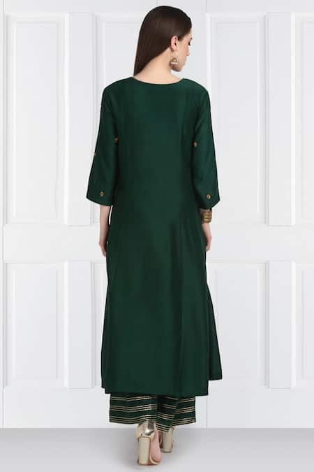 Label Earthen Maroon Kalidar Kurta Set With Dupatta For Kids