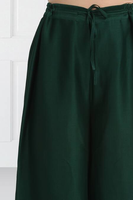 Shop_Label Earthen_Maroon Silk, Organza, Chanderi Sequins, Kalidar Kurta Set With Dupatta For Kids_Online_at_Aza_Fashions