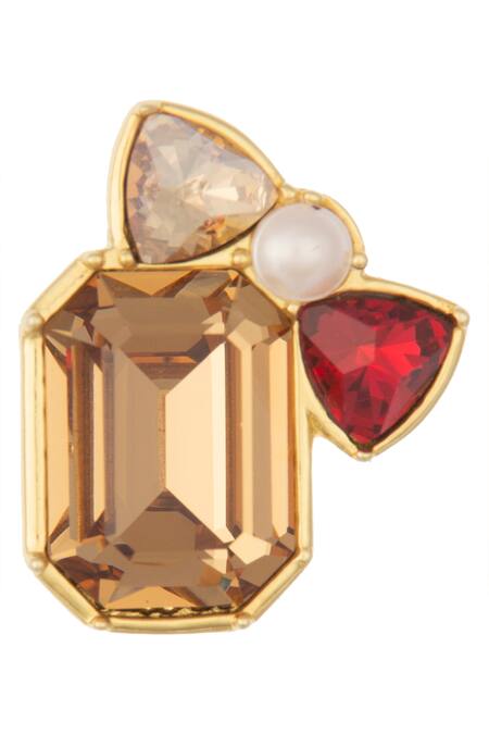 Buy_Confluence_Multi Color Swarovski Crystals Stud Earrings_Online_at_Aza_Fashions