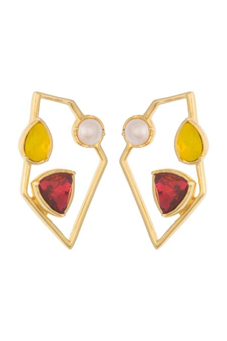 Confluence Multi Color Swarovski Crystals Earrings Online at Aza Fashions Confluence_Multi Color Swarovski Crystals Earrings_Online_at_Aza_Fashions