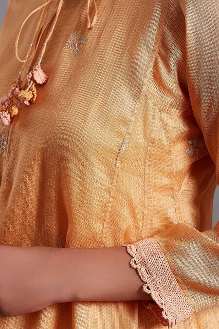 Buy Shades Of India Orange Silk Kurta Online at Aza Fashions Buy_Shades Of India_Orange Silk Kurta_Online_at_Aza_Fashions