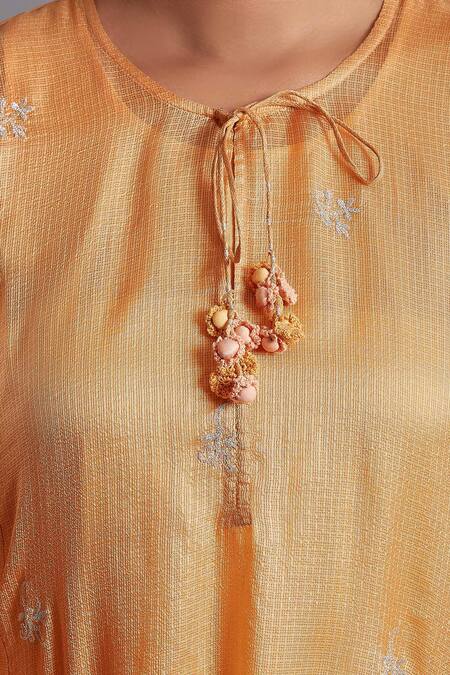 Shop Shades Of India Orange Silk Kurta Online at Aza Fashions Shop_Shades Of India_Orange Silk Kurta_Online_at_Aza_Fashions