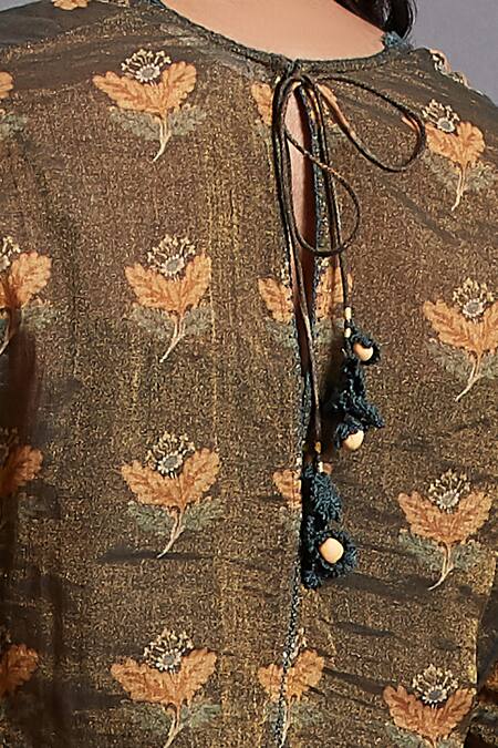 Shades Of India Green Tissue Printed Kurta at Aza Fashions Shades Of India_Green Tissue Printed Kurta_at_Aza_Fashions