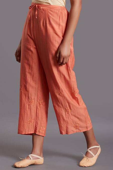 Buy_Shades Of India_Pink Silk Cotton Straight Pants_Online_at_Aza_Fashions