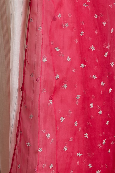 Shades Of India_Pink Silk Dupatta_Online_at_Aza_Fashions