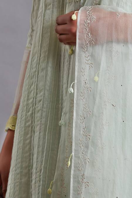 Shades Of India_Blue Silk Dupatta_Online_at_Aza_Fashions