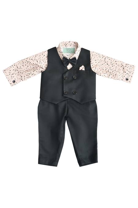 Fayon Kids Peach Suiting Cotton Printed Pant Set