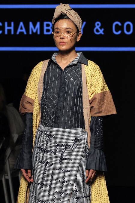 Buy Chambray & CO. Blue Jacket Cotton Dress 85% Tencel 15 % Cotton Skirt Embroidered With And Online at Aza Fashions Buy_Chambray & CO._Blue Jacket Cotton Dress 85% Tencel 15 % Cotton Skirt Embroidered With And _Online_at_Aza_Fashions