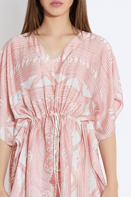 Shop_Aartivijay Gupta_White Silk Printed Dress_Online_at_Aza_Fashions